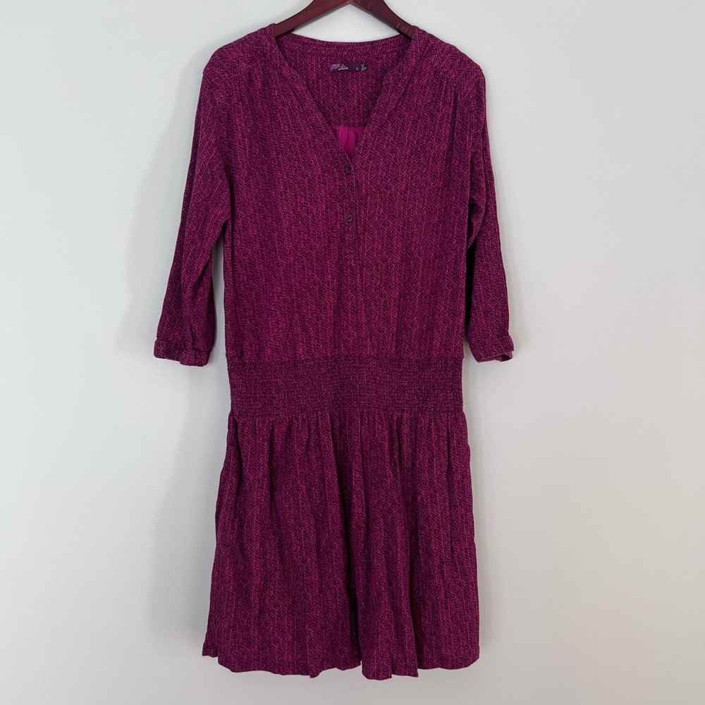 Prana burgundy dress with sleeves. Size L